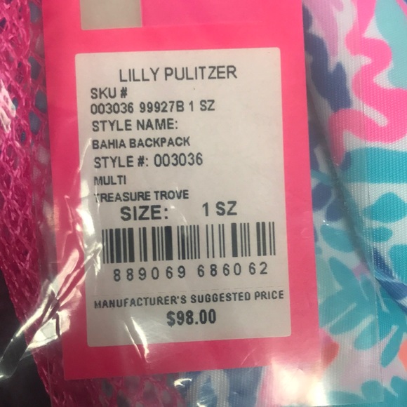 NWT LILLY PULITZER Bahia Backpack - Treasure Trove - Picture 8 of 10